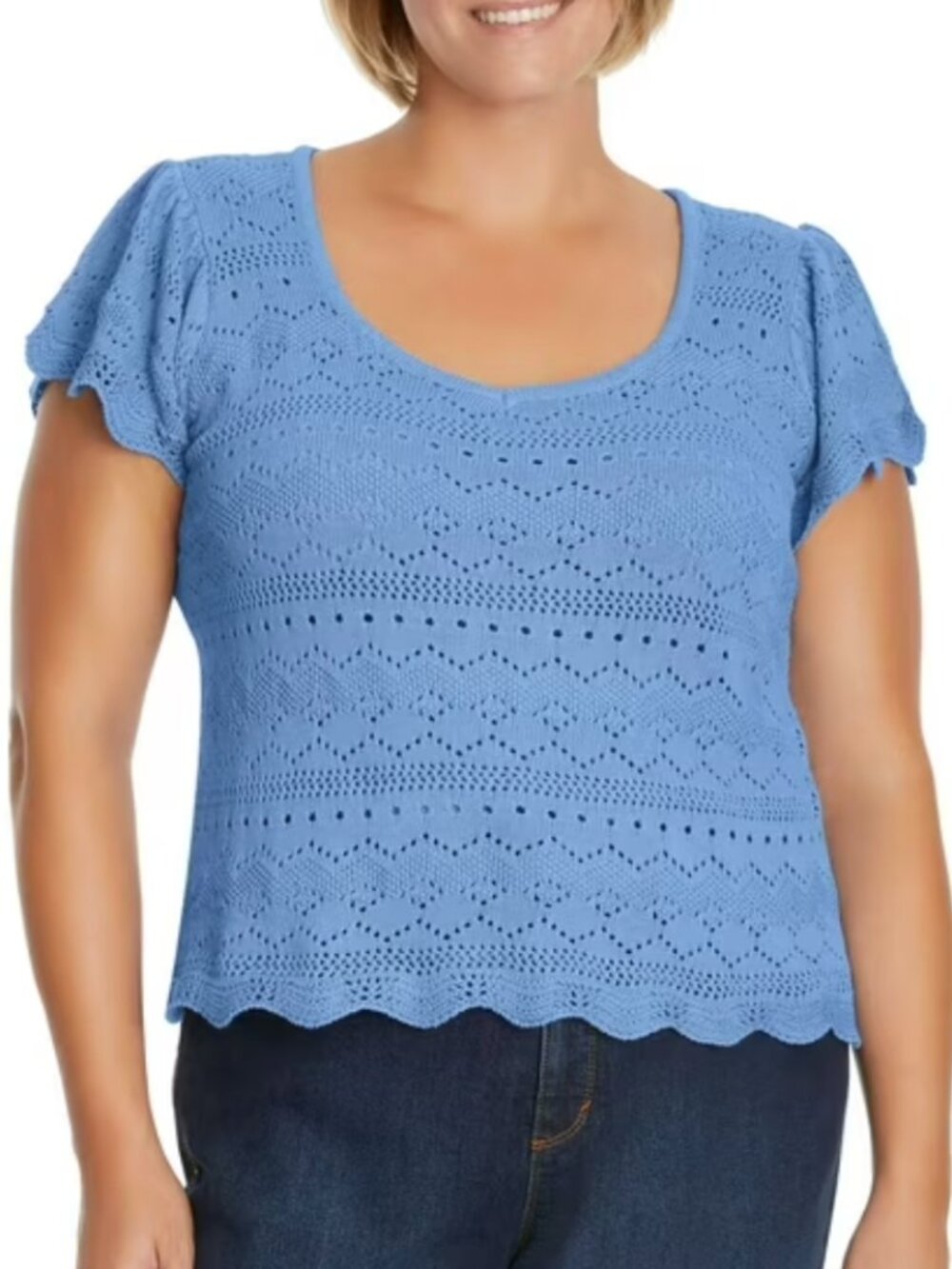 Jessica Simpson Flutter Sleeve Knit Top